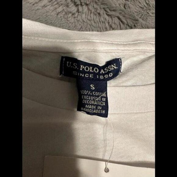 U.S. Polo Assn. White Lace Trim T-Shirt - Size Small - NWT - Picture 2 of 4